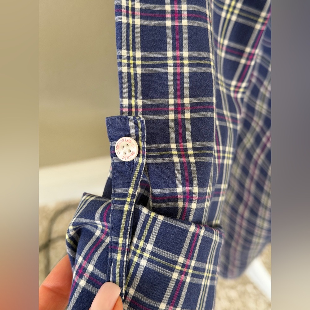Victoria Secret Navy Plaid Button-Up  Tunic - Picture 5 of 11